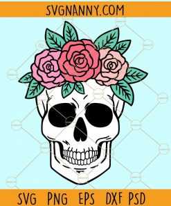 Floral skull SVG, flower skull SVG, skull with flowers svg, Skull SVG file, Sugar Skull Svg file, Halloween skull SVG, gothic SVG, floral skeleton SVG, Day of the dead SVG files