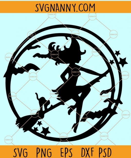 Flying Witch SVG, Witch on Broom Svg, Flying Witch Silhouette, Halloween Svg, That Witch Svg, Witch flying Svg, Halloween Tumbler svg files