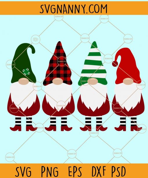 Four Christmas Gnomes svg, Christmas svg, Merry Christmas svg,  Gnomes svg, Gnome Shirt svg, Christmas Shirt svg