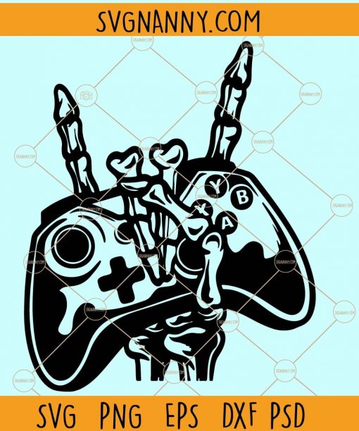 Gamer Skeleton Svg, Game controller svg, Game lover svg, Gaming shirt svg, Gaming Svg, Playstation Svg, Skeleton Hand Gamer Svg, Skeleton Gamer svg  file