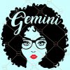 Gemini afro girl SVG, Gemini Girl Svg, gemini svg, Birthday Queen svg, Birthday Girl svg, Cute Afro Puff Svg, gemini Svg File, Birthday month Svg files