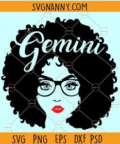 Gemini afro girl SVG, Gemini Girl Svg, gemini svg, Birthday Queen svg, Birthday Girl svg, Cute Afro Puff Svg, gemini Svg File, Birthday month Svg files