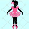Girl ballerina with swirly flower skirt SVG, Girl ballerina SVG, ballerina pose SVG, child ballerina SVG, Ballet Dancer SVG, dancer svg, pink princess svg, dancing girl svg, dancing ballerina svg file