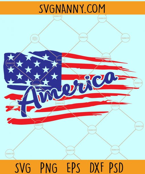 Grunge American flag SVG