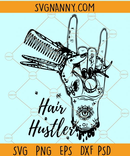 Hair Hustler SVG, Hair Stylist svg, SVG, Hair stylist skull svg, Hair Stylist Head SVG, Hairstylist svg, Hair Stylist svg, Hairdresser svg, Salon Life svg, Salon svg file
