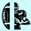 Half Football Half Player Svg, Football Season Svg, Football name svg, football svg, football team svg, football Player Svg  file