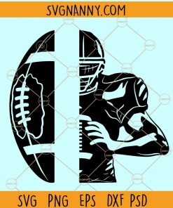 Half Football Half Player Svg, Football Season Svg, Football name svg, football svg, football team svg, football Player Svg  file