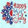 Happy 4th of july, Patriotic sunflower svg, America SVG, American flag sunflower svg, 4th of July Svg, American Flag Svg, USA flag svg, Memorial Day svg, American flag sunflower svg free, 4th of July sunflower svg, memorial sunflower svg, sunflower flag svg  Files
