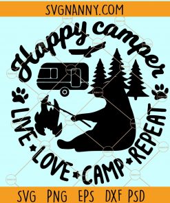 Happy Camper SVG, Camping SVG, Camper SVG, Summer SVG, Camping Clipart, Camp svg Files, Camp svg, Camp life svg, Adventure svg  file