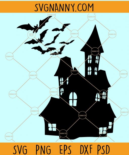 Haunted House Svg, Halloween Castle svg, Halloween Haunted House Svg, Halloween Svg files, Happy Halloween Svg file