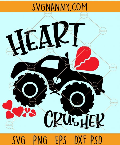 Heart Crusher truck Svg, Truck Vector Clipart, Valentine truck SVG, Heart Crusher Svg, Valentine SVG free, Valentines Day Svg, Heart Svg, Valentine Shirt Svg, valentine svg files for Cricut, valentine card svg, Happy Valentine SVG