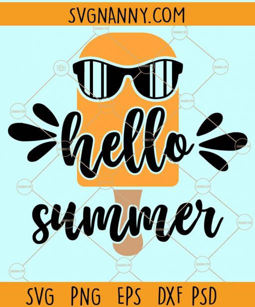 Hello Summer Sunglasses svg, hello Summer svg, summer shirt svg, Summer door Sign svg, summer sign svg, Hello Summer svg Files