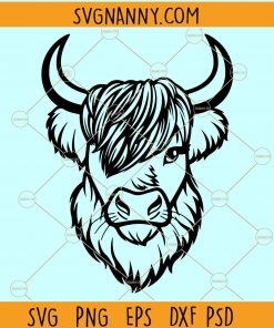 Highland bull SVG, Highland Cow SVG, Bull Svg, Bull Head Svg, Farm Life Svg, Farm Animals Svg, Highland bull shirt svg file