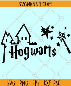 Hogwarts SVG, Magic Wand and Stars svg, Harry Potter svg, Wizard svg, Harry potter SVG