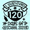 I Survived 120 Days Svg, 120 Days of School Svg, Quarantine Svg, masked 120 days of school svg, masked school SVG, mask SVG, SVG Hubs file