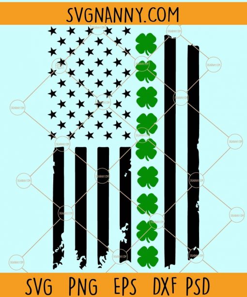 Irish American flag svg, American Flag SVG, Shamrock Flag Svg, St Patrick Day svg, Saint Patrick’s Day Svg, Clover Svg, Shamrock Svg, St. Patricks Day cut file