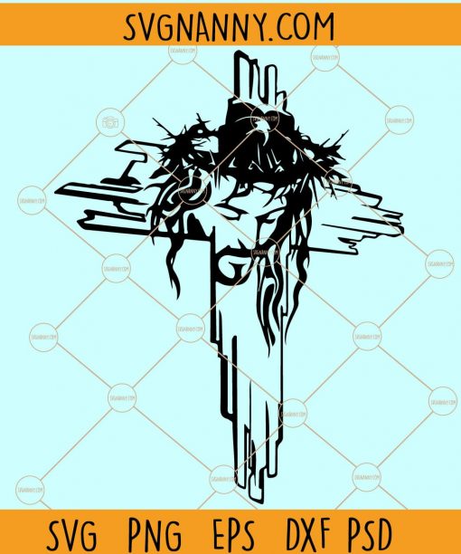 Jesus Cross SVG, Jesus on the cross svg, crucifixion svg, Christian shirt svg, Crown Of Thorns Svg, Christian svg Files