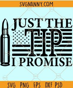 Just the tip I promise SVG, Just the tip I promise flag SVG, Just the tip SVG, bullet svg, Veteran Day SVG, Gifts for Dad SVG, Father’s Day Gift SVG, Gun Bullet SVG  files