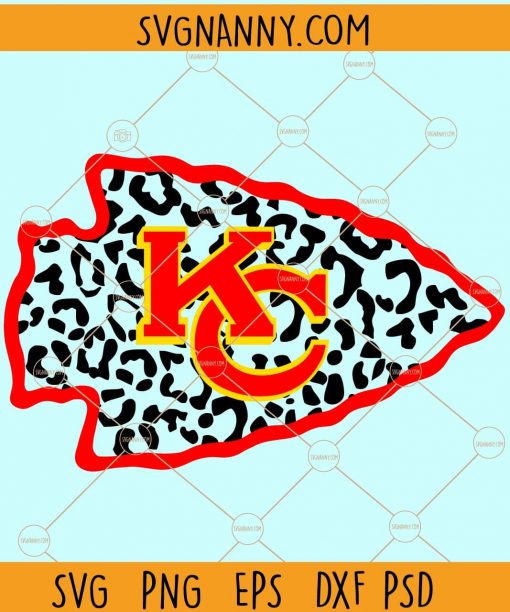 KC Chiefs leopard print Svg, Kansas City Svg, Superbowl Champs Svg, Sports SVG, Chiefs Collage svg, Team Mascot svg, Leopard Print svg