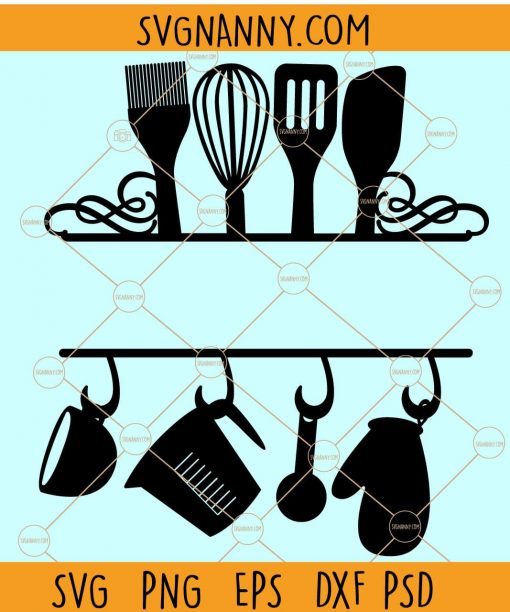 Kitchen split frame svg, kitchen name frame svg, kitchen décor svg, kitchen towel svg, Kitchen Svg  file