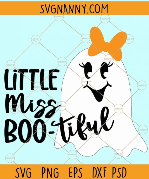 Little Miss Bootiful SVG, Bootiful SVG, Girl Halloween SVG, Halloween SVG, Kids Halloween SVG, Girl Halloween Shirt SVG, Bootiful Shirt SVG, ghost girl svg, ghost bow SVG Files