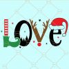 Love Christmas svg, unicorn svg, santa hat svg,  Merry Christmas svg, christmas gift svg, holiday svg, Christmas shirt svg  files