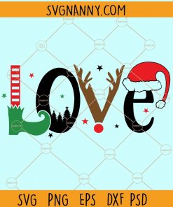 Love Christmas svg, unicorn svg, santa hat svg,  Merry Christmas svg, christmas gift svg, holiday svg, Christmas shirt svg  files