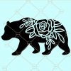 Floral mama bear svg, mama bear floral SVG, mama bear with flowers svg, floral bear svg, mothers day svg, bear silhouette, flower bear svg files
