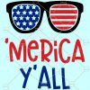Merica Yall SVG, Merica Sunglasses svg, Patriotic USA svg, 4th of July svg, Merica Y’all SVG, 4th of July SVG, Patriotic SVG, American Flag svg America svg, Independence day SVG Files