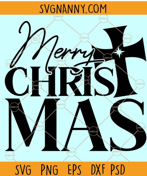 Merry Christmas svg, Merry Christmas cross svg, Christmas SVG, winter svg, Merry Christmas svg file for cricut, Christmas tree svg, Christmas cricut file
