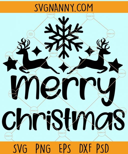 Christmas SVG, Christmas deer svg, Christmas snowflakes svg, Merry Christmas SVG, Merry Christmas Saying Svg, Christmas Clip Art, Happy Holidays SVG, Winter SVG, Christmas shirt svg