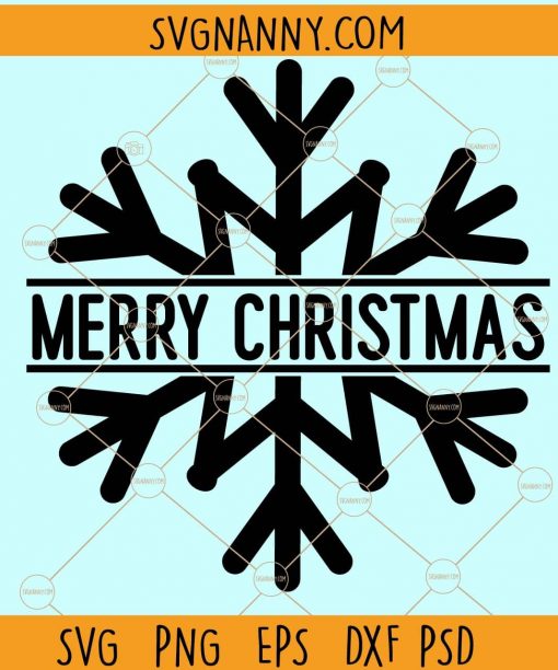 Merry christmas snowflakes svg file