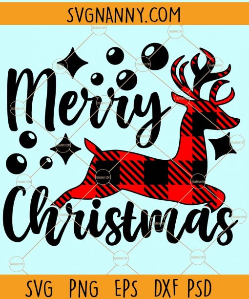 Merry christmas reindeer SVG, reindeer svg, Merry Christmas SVG, Merry Christmas Saying Svg, Leaping reindeer, Rudolph svg,  Happy Holidays SVG files