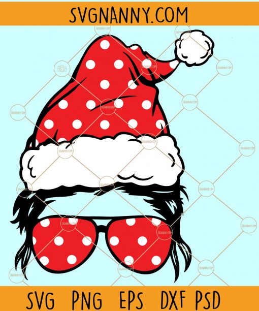 Messy Bun Christmas SVG, Mom Life Christmas Svg, Momlife Svg, Messy bun Santa Hat Svg, Messy Bun Mom Svg, merry Christmas svg  files