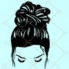 Messy Bun hair SVG, Messy Bun SVG, Mom life SVG, Messy bun hair don’t care SVG, Messy bun cut files