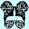 Messy bun kid SVG, Kid life SVG, Mom life svg, messy bun with sunglasses SVG, Messy bun skull SVG, Hair stylist SVG, Hair SVG, messy bun mom life