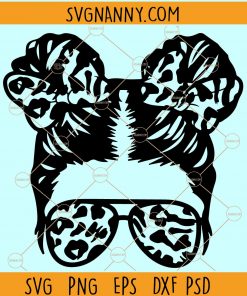 Messy bun kid SVG, Kid life SVG, Mom life svg, messy bun with sunglasses SVG, Messy bun skull SVG, Hair stylist SVG, Hair SVG, messy bun mom life