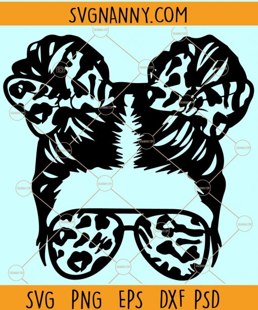 Messy bun kid SVG, Kid life SVG, Mom life svg, messy bun with sunglasses SVG, Messy bun skull SVG, Hair stylist SVG, Hair SVG, messy bun mom life