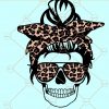 Messy bun leopard prints svg, skull with bandana svg, messy bun face SVG, mom life SVG, messy bun hair SVG, Hair Bun SVG, Girl With Lashes SVG file