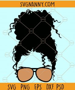 Messy Bun with sunglasses svg, Messy Bun svg, messy bun skull svg, mom bun svg, Mom life skull svg, Hairstylist svg files