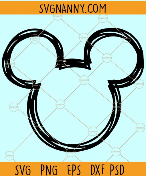 Mickey mouse outline SVG, Mickey mouse SVG, Mickey with ears svg, Disney mickey mouse SVG file