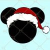 Mickey with Santa hat SVG, Mickey Santa Ears SVG, Mickey SVG, Mickey Mouse SVG, Santa SVG, Christmas SVG, Disney svg, Disney Christmas svg, Mickey shirt SVG Files