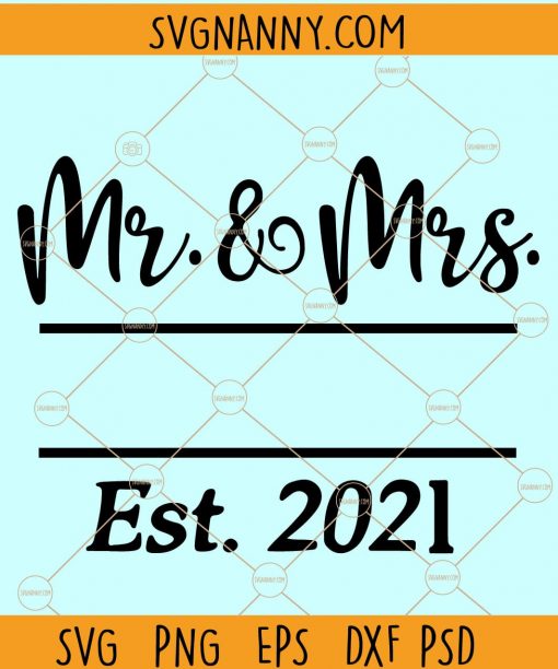 Mr and Mrs SVG,, Just married Svg, Bride Svg, Groom Svg, Wife Svg, Mr. & Mrs. Spilt Monogram SVG, bride and groom svg file