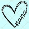  Nana Heart Svg, Nana Svg file, Nana Shirt Svg, Mothers Day Svg, Grandmother Svg, Nana Shirt Design, Blessed Nana Svg, Nana Svg Sayings, Grandma SvgS vg
