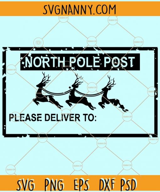 North Pole Express Mail Delivery SVG, Christmas Stamp Svg, North Pole Postmark Stamp Svg, Santa Sack Svg, Santa Mail Svg, Christmas Sign Svg, holiday svg files