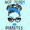 Not Today Diabetes SVG, Diabetes SVG, Diabetes Awareness SVG, Not Today Diabetes Awareness SVG, Gray Blue Ribbon SVG, Sexy Face Girl SVG, Blue Blink Eyes SVG, Girl with Blue Bandana SVG, messy bun blue bandana SVG, Diabetes ribbon SVG, Diabetes Awareness Month SVG, in November we wear blue SVG  files  