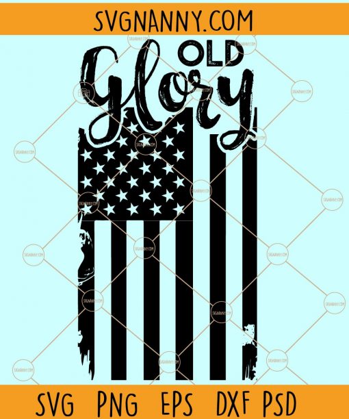 Old glory flag SVG, US Flag svg, American Flag svg, Ragged Flag svg, Old Glory svg, Vintage American flag svg, Patriotic flag svg, 4th of July flag SVG file