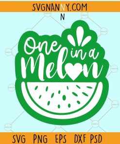 One in a Melon Svg, Watermelon Svg, Summer Svg, One in melon png, Summertime Svg, Watermelon Shirt svg, Watermelon Popsicle Svg