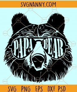 Papa Bear SVG files for cricut, Papa bear face svg, ,fathers day svg, bear family svg, papa bear files