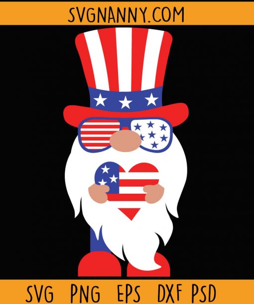 Patriotic gnome SVG file
